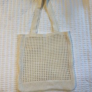 Crotchet Beige Tote Bag